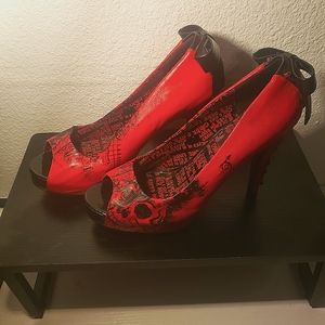 Iron First Red Skull Heels